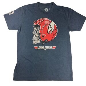 Zero Foxtrot shirt Loving Feeling Pilot Blue Military Top Gun Skull Head Size M